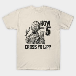 BLACKOUT - SANFORD AND SON CROSS YO LIP BLACK T-Shirt